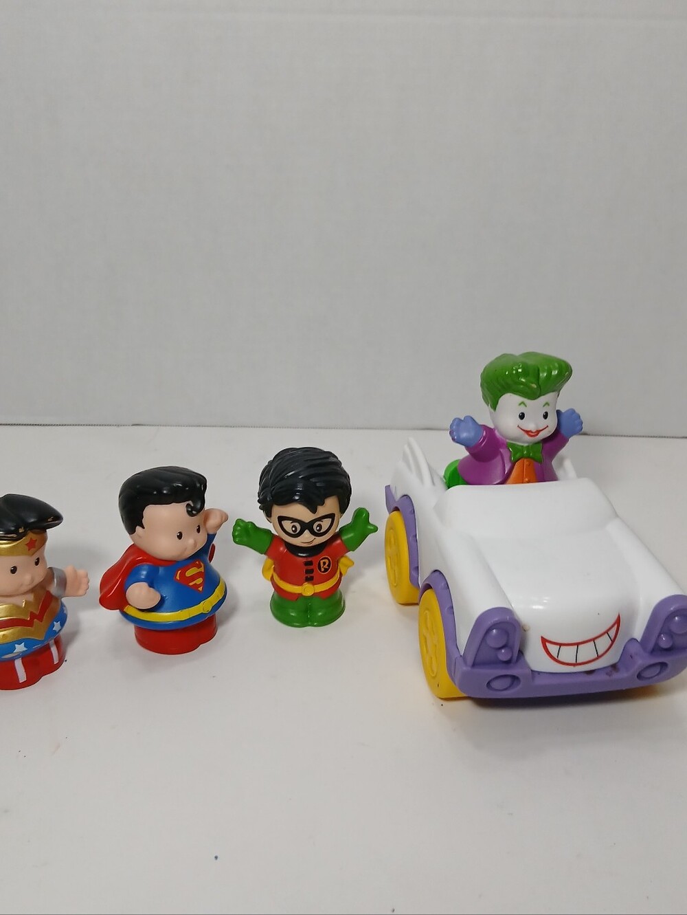 Fisher Price Little People Superhero Superman Wonder Woman Batman Joker Vehicle